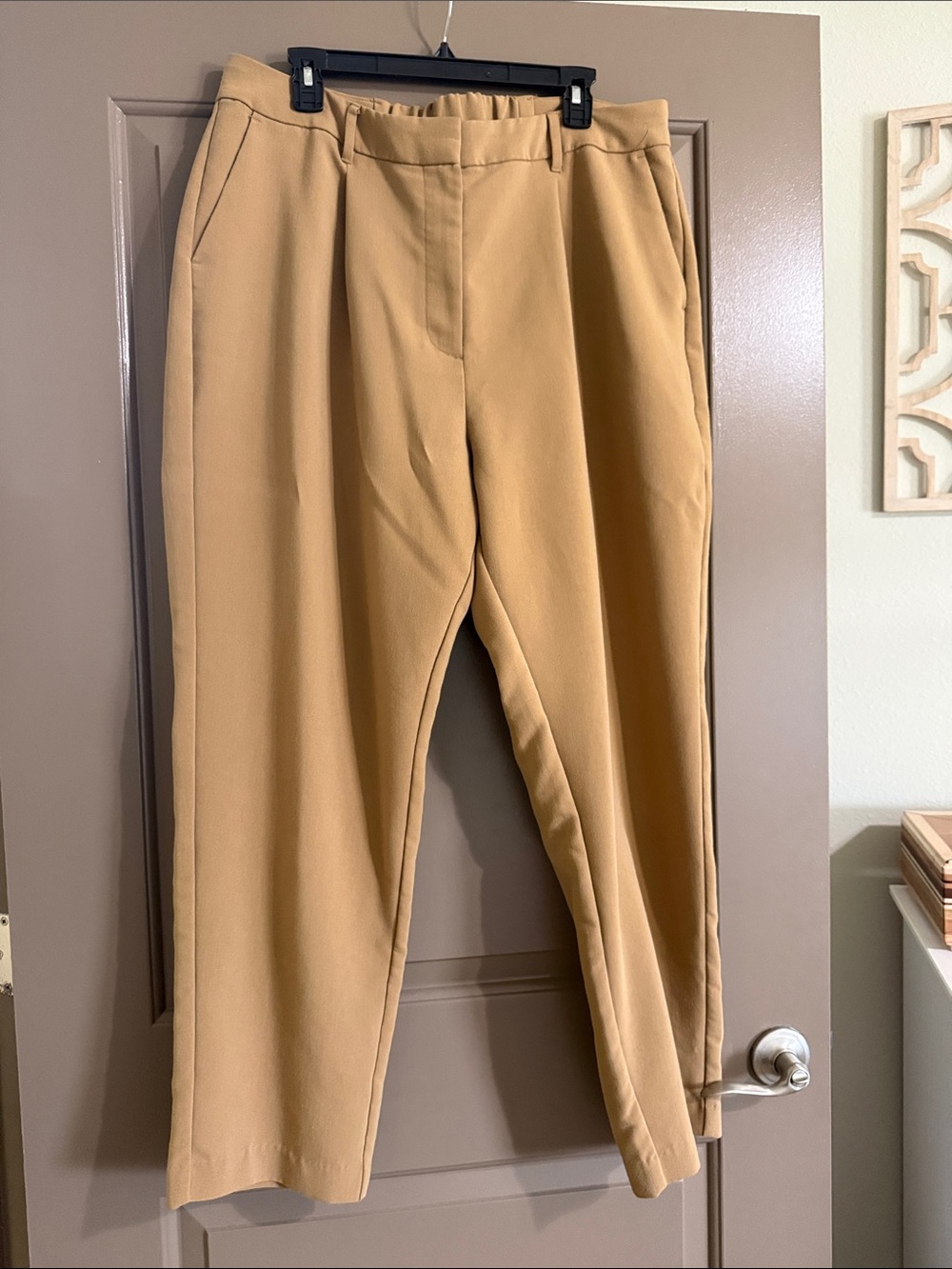 Old Navy Taylor Extra High Rise Straight Trousers in Camel